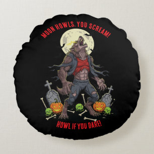 Redondo 🐺 Werewolf Halloween Cojín decorativo 🎃