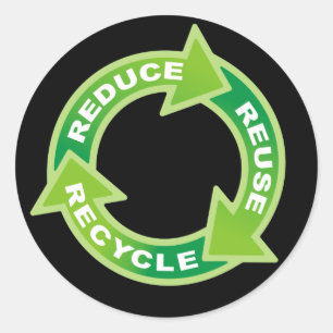 Reducir el Pegatina de reciclaje de reutilización