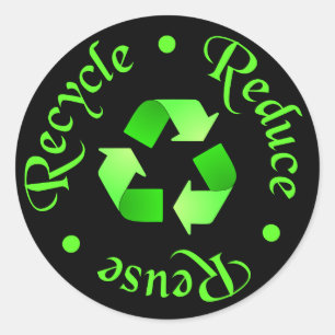Reducir el Pegatina de reciclaje de reutilización