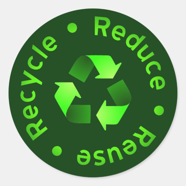 Reducir - Reusar - Pegatina de reciclaje (Anverso)