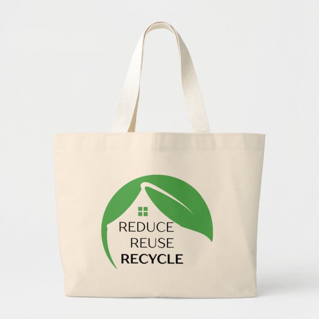 Reducir Reuse Recycle" Bolsa De Tote Reutilizable  (Frente)