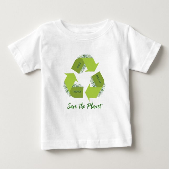 Reducir, reutilizar, reciclar la camiseta del bebé (Anverso)