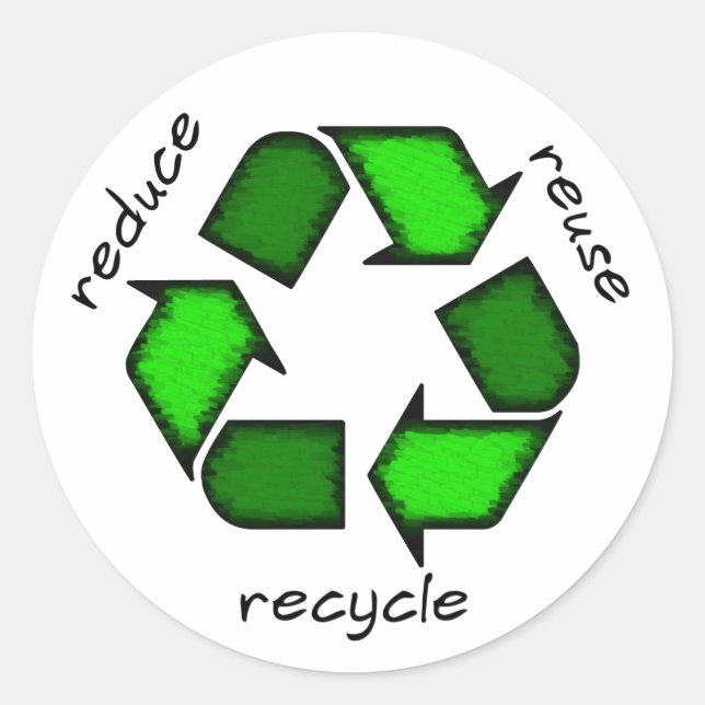 Reducir, reutilizar, reciclar Pegatina (Anverso)