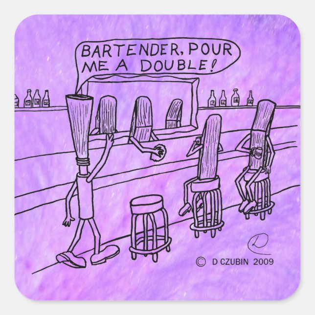 Reed Bar Square Pegatina (Anverso)