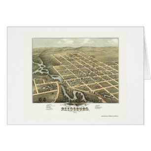 Reedsburg, mapa panorámico de los WI - 1874