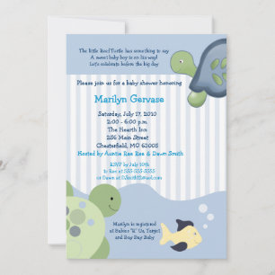 REEF TURTLE 5x7 Invitación Baby Shower