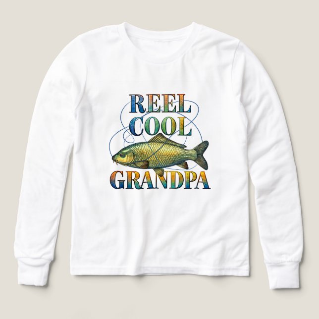 Reel Cool Grandpa – Vintage Fishing Grandpa Graphi (Diseño frontal)