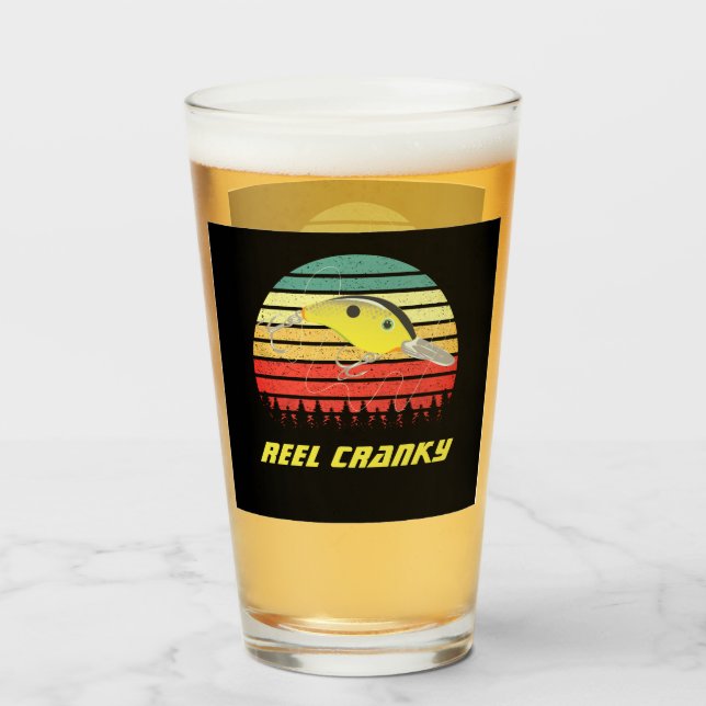 Reel Cranky Funny Bass Pescador Crankbait Retro (Anverso (lleno))