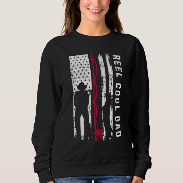 Reel Guay Dad Pescador Polo Bandera Estadounidense (Anverso)