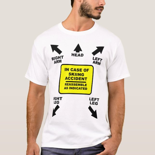 Reensamblar Camiseta Divertida de Accidente de Esq (Anverso)