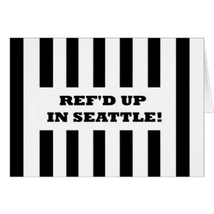 Refd hacia arriba en Seattle con tarjeta de refere