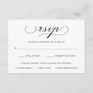 Refinado   RSVP en blanco y negro con elección de 
