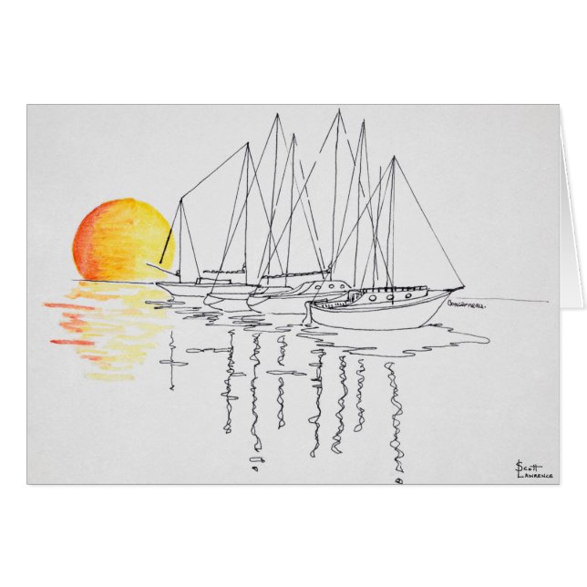 Reflejo de velero| Concarneau, Bretaña (Anverso (Horizontal))