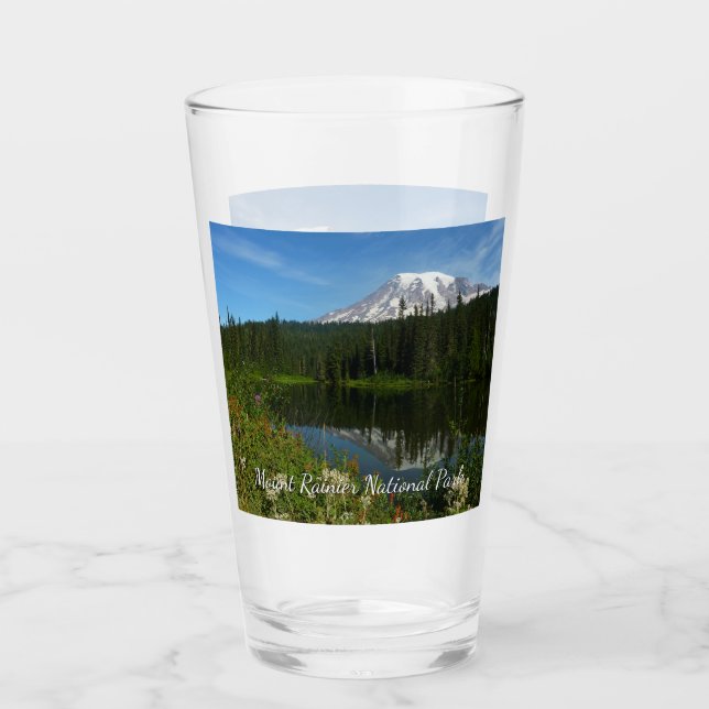 Reflejo del lago del Monte Rainier con flores silv (Anverso)