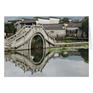 Reflejo del puente, pueblo de Hong Cun, Yi