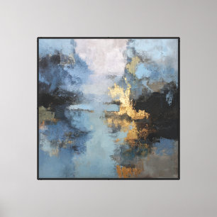 Reflejos Dorados – Arte de Pared de Paisaje Abstra