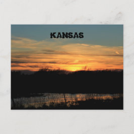 Reflexión de Kansas Sunset. Tarjeta de correo.