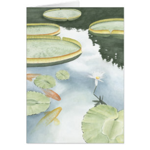 Reflexión de Koi Pond con peces y lirios