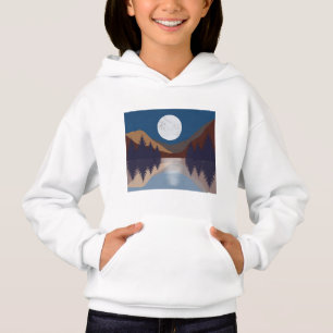 Reflexión de la luna del bosque del paisaje del ab