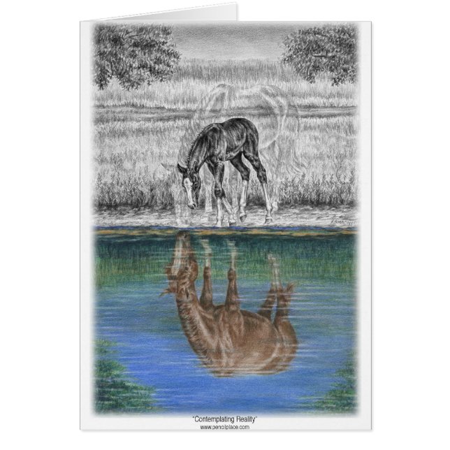 Reflexión del agua del potro del caballo (Frente)