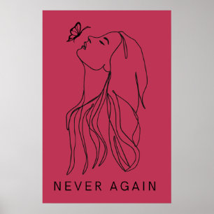 Reflexión eterna: mariposa y arte de línea femenin