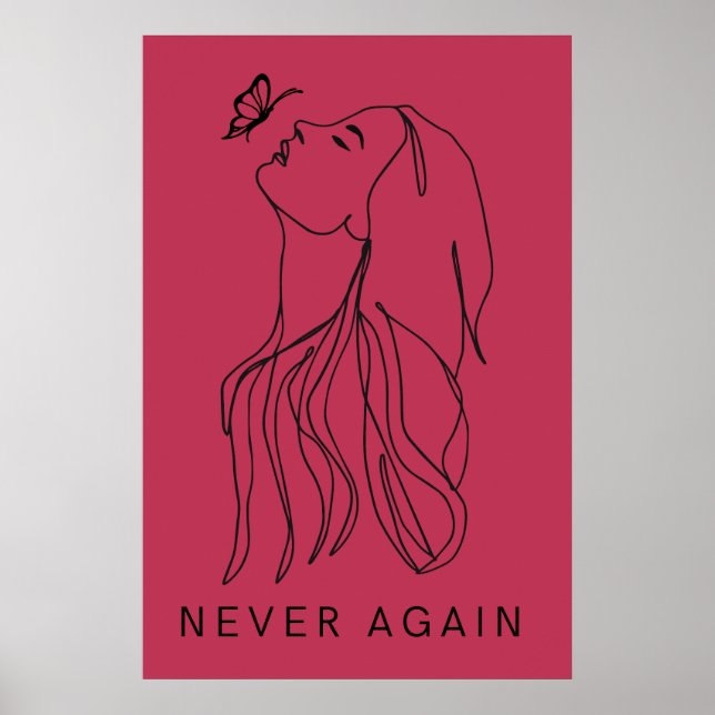 Reflexión eterna: mariposa y arte de línea femenin (Frente)