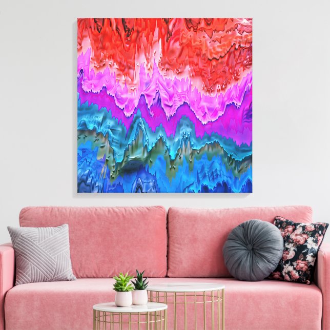"Reflexión radiante" Arte abstracto colorido (Insitu (Sala de estar))
