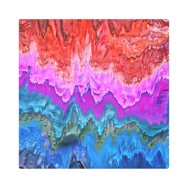 "Reflexión radiante" Arte abstracto colorido (Anverso)