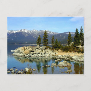 Reflexión sobre el lago Tahoe y postal
