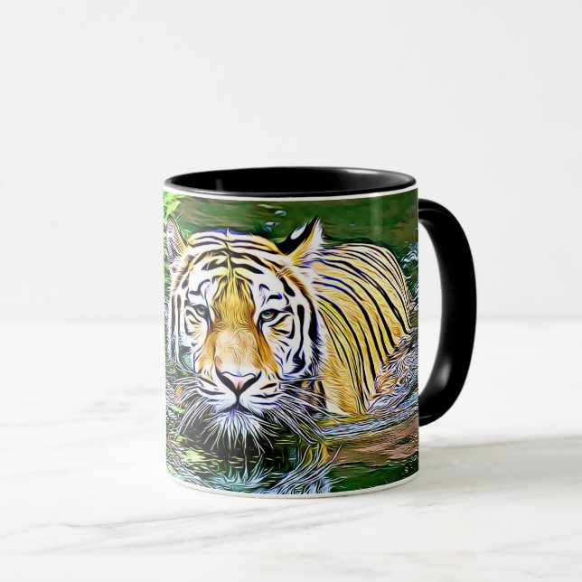Reflexión sobre el tigre negro en la taza de café  (Anverso derecho)