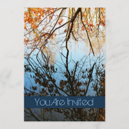 Reflexiones de árbol de otoño invitaciones de matr
