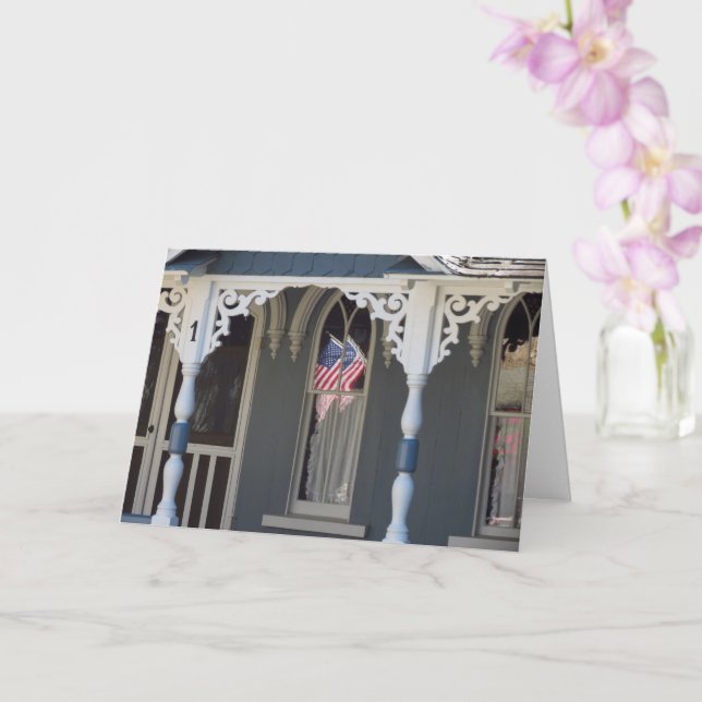 Reflexiones de la bandera - Tarjeta de viñedo de M (Orquídea)