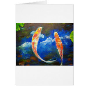 Reflexiones de la nube de los pescados de Koi