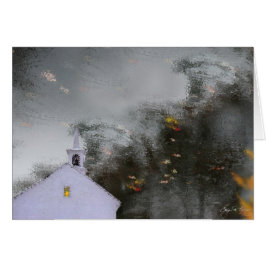 Reflexiones de una capilla en luz del otoño