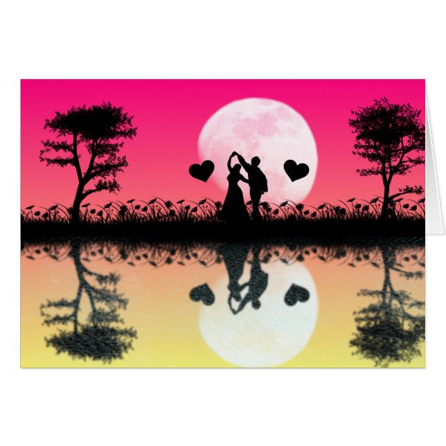 Reflexiones románticas - tarjeta en blanco (Anverso (Horizontal))