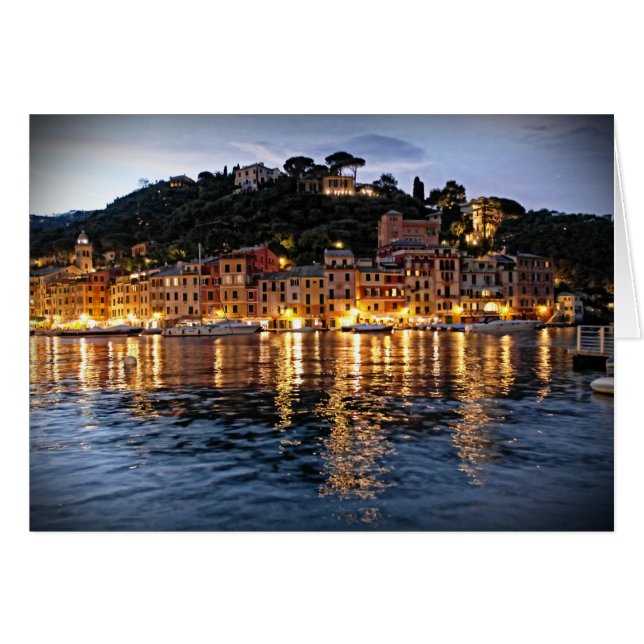 Reflexiones sobre Portofino, Italia - Notecard (Anverso (Horizontal))