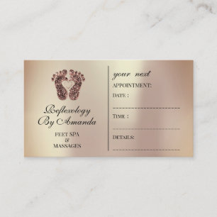Reflexología de tarjetas de cita Masajes de pies 