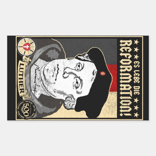 Reforma de 500 años Pegatinas de Luther 4pak (Anverso)