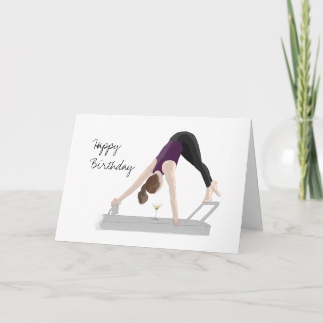 Reformador de Pilates de la tarjeta de cumpleaños  (Anverso)