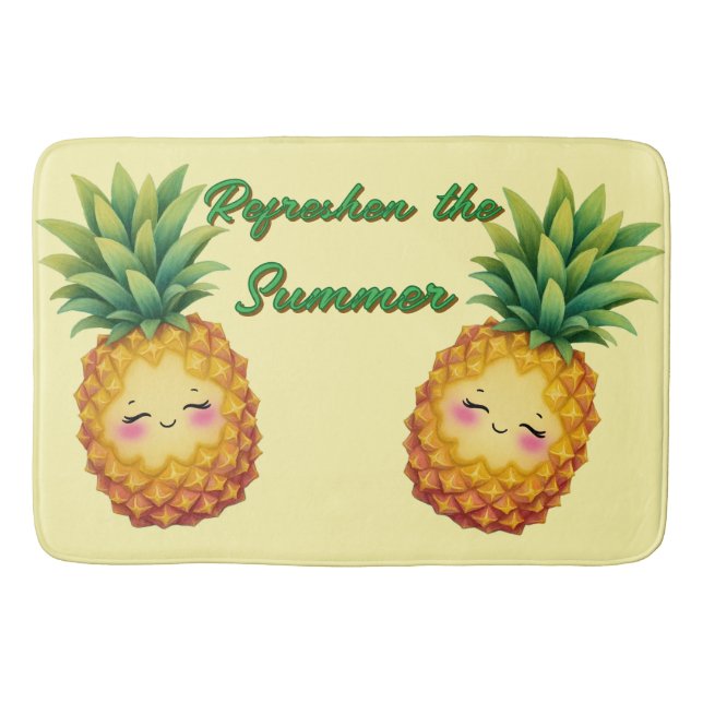 Refresca La Alfombra De Baño Feliz De Piña De Vera (Anverso)