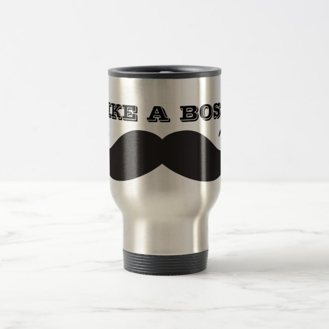 REFRESQÚESE como UNA TAZA de BOSS CON el bigote de (Centro)