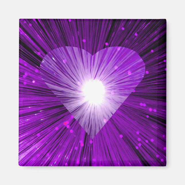Refrigerador cuadrado Purple Heart con imán (Frente)