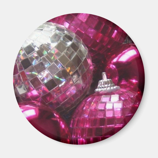 Refrigerador imán Pink Baubles (Frente)