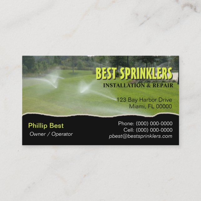 Regadera del césped/ajardinar la tarjeta de visita (Anverso)