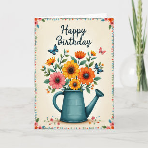 Regadera Floral Tarjeta de Cumpleaños