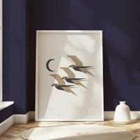 Regadío geométrico arte moderno de aves Minimalist
