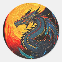 Regal Dragon Moon Pegatina - ¡Poder Mítico!