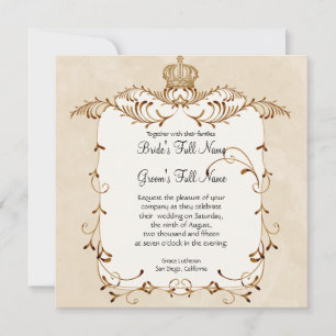 Regal Egrets, Swirls & Damask - Invitación a la bo