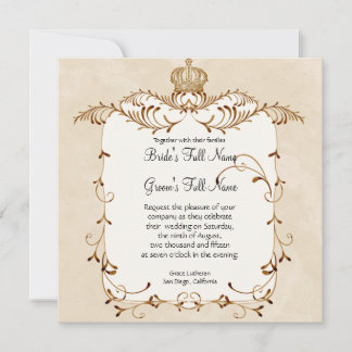 Regal Egrets, Swirls & Damask - Invitación a la bo