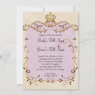 Regal Egrets, Swirls & Damask - Invitación a la bo
